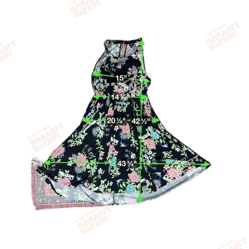 Torrid Black Floral Midi Dress Size 10 - Picture 6 of 10